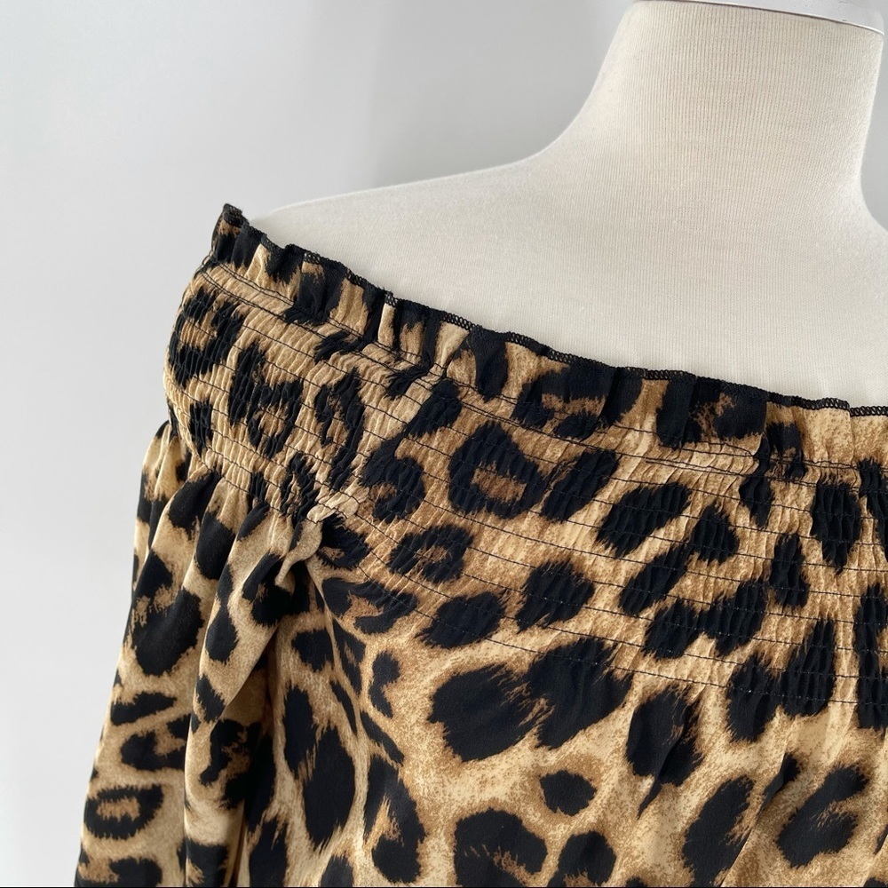 Leopard Off The Shoulder Top - Picture 3 of 5
